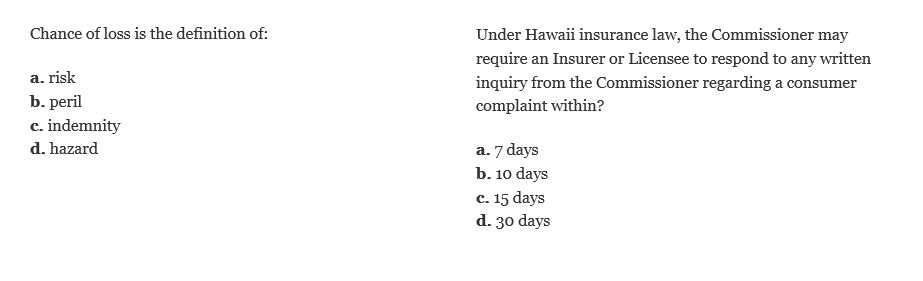 hawaii sample questions