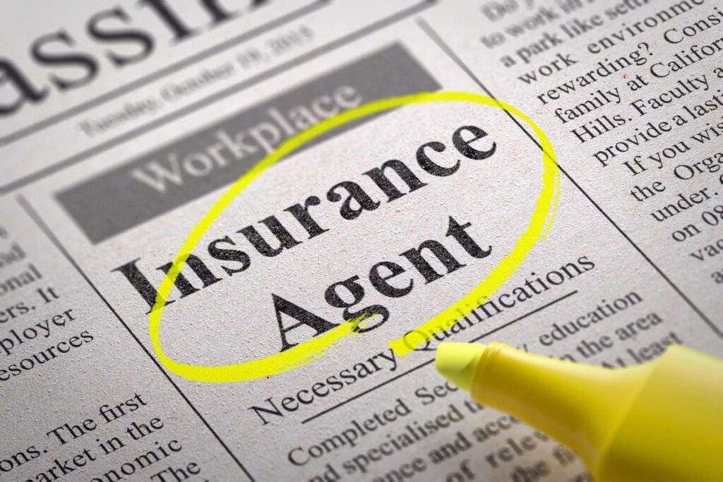 Insurance agent vacancy in newspaper