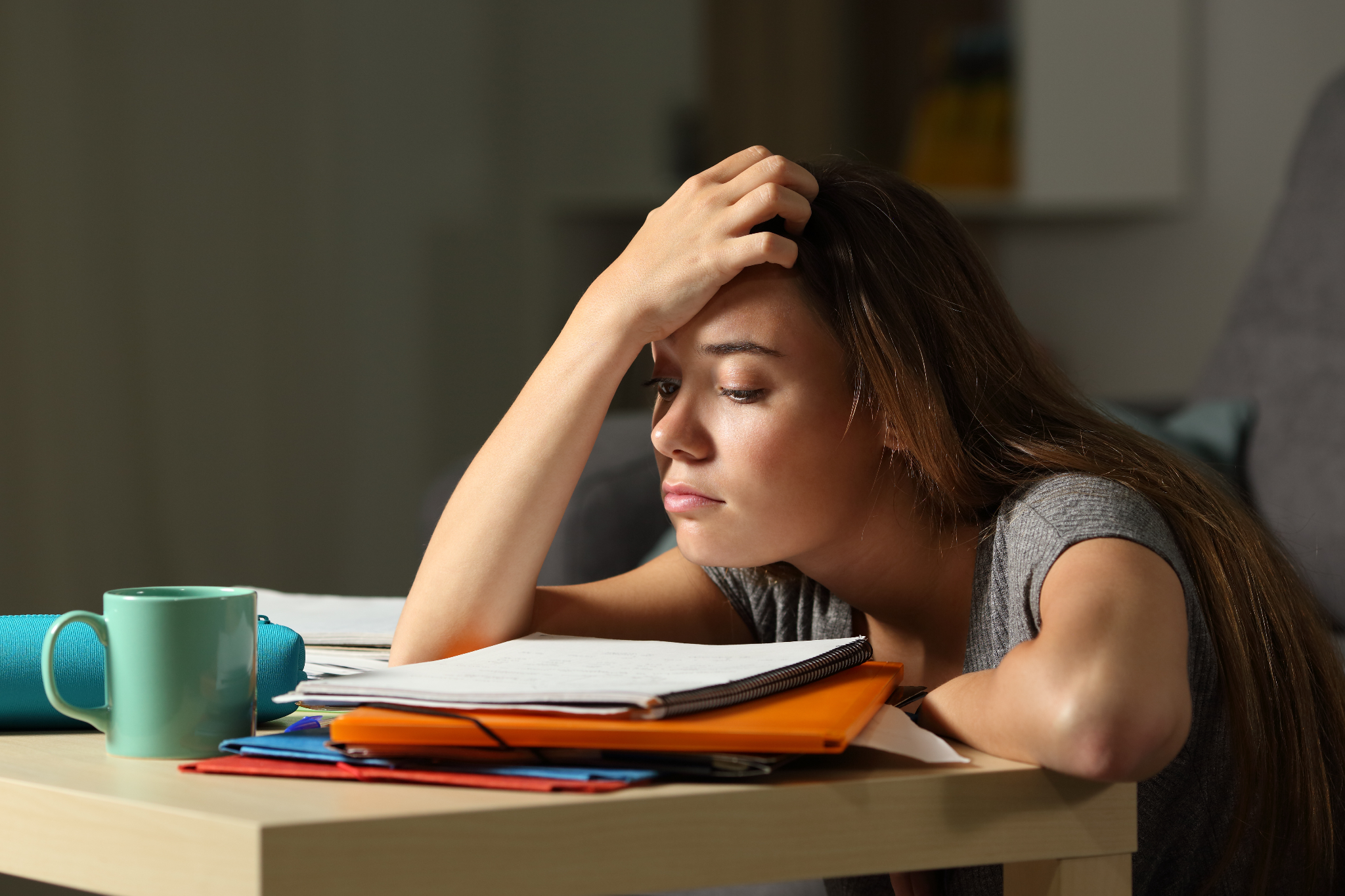 Woman lacking study motivation
